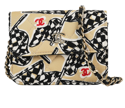 Racer Flag Mini Wallet On Chain, front view